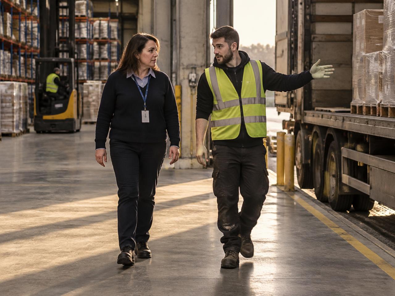 Warehousemedewerker controleert goederen in een distributiecentrum